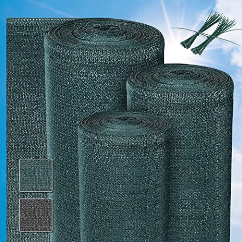 Sol Royal Schattennetz 50m x 1m Schattiergewebe 165g/m² – Blickdichter Sonnenschutz mit UV-Schutz & Kabelbinder für einfache Befestigung – HDPE Sichtschutz Garten Grün für Gewächshaus & Zaun SG80