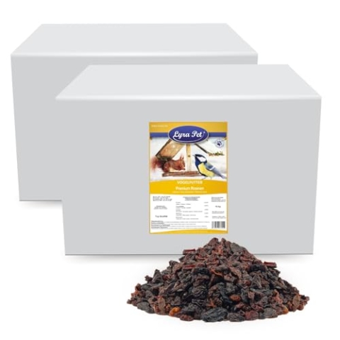 Lyra Pet® | 20 kg Premium Rosinen | Energielieferant für Wildvögel | Vitaminhaltige Rosinen | Ganzjährige Wildvogelfütterung | Futterrosinen für Winter & Sommer | Ideal für Futterspender im Garten