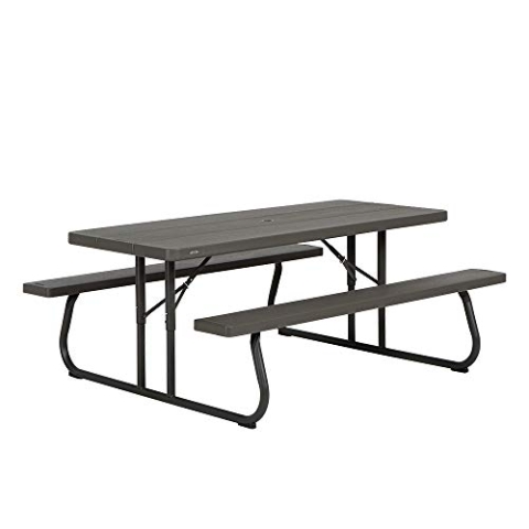 LIFETIME 60112 - Ultra-resistenter Klapptisch mit Bänken 183x76x74 cm UV100 braun