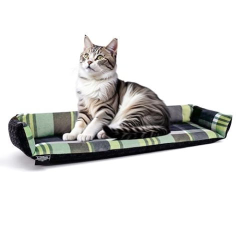 bo&flash Katzenliege für die Fensterbank San Francisco Frank – Hochwertiges Katzenbett – Waschbares Katzenbett 62 × 27 × 10 cm – Katzenkissen – rutschfeste Unterseite - Cat Bed