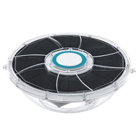 Bestway Poolfontäne FloatBright, solarbetriebenes LED-Licht, Ø 19,5 x 18,2 x 6,8 cm, IP67, 7-farbig, 9 Lichtmodi, Abschaltautomatik, 50 cm Wasserfontäne, Lithium-Akku, automatische Lichtaktivierung