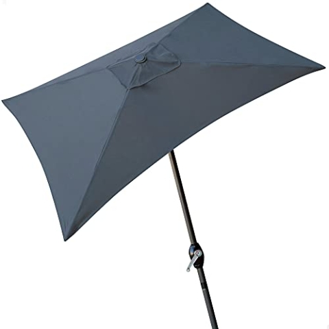 Rechteckiger Balkonschirm, Terrassenschirm, Rechteckschirm, Garten-Terrassenschirm, 200x120 cm, Anthrazit, Aluminiummast, 38 mm Mast, Aktive Garden