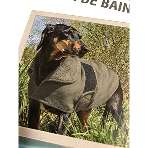 Petlando Hundebademantel anthrazit M (Halsumfang 54cm, Brustumfang 62-80cm)
