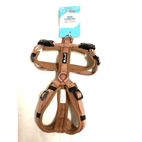 Petlando Brustgeschirr Mesh Y-Comfort Cognac XS (Halsumfang 28-52 cm, Brustumfang 32-50 cm)