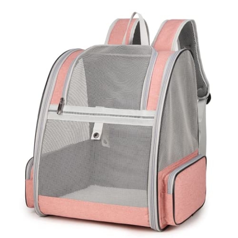 Haustiere Rucksack Transporttasche für Hunde Katzen 7.5kg, Große Tragbare Katzenrucksack Hunderucksack Transparent Top Opening Reisen Airline Genehmigt, Mesh Haustiertragetasche Atmungsaktiv