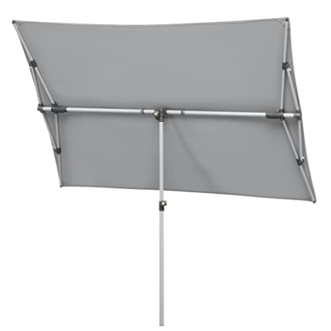 Schneider Sonnenschirm Novara, silbergrau, 190 x 140 cm rechteckig, 758-14, Gestell Alu/Stahl, Bespannung Polyester, 5 kg