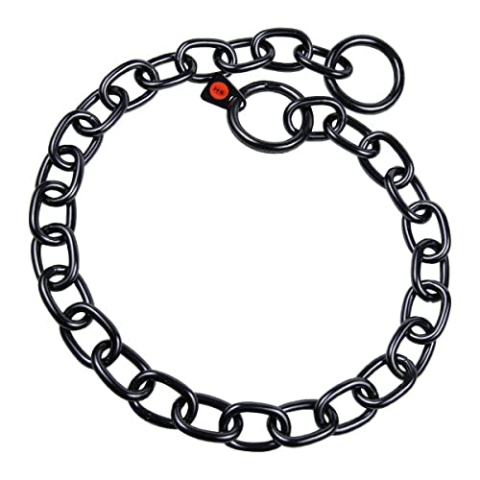 HS Sprenger Collier für Hund, Halblang, 59 cm, Schwarz, Edelstahl