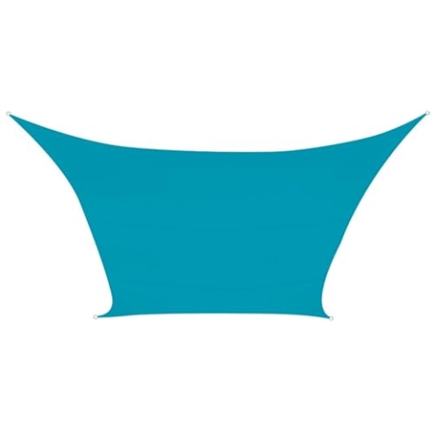 Perel Sonnensegel, Segel Sonnenschutz für Terrasse und Pool, wasserabweisend, UV-Schutz, 4 Edelstahl-O-Ringe, 5 x 5 m, 160 g/m², Polyester, quadratisch, himmelblau