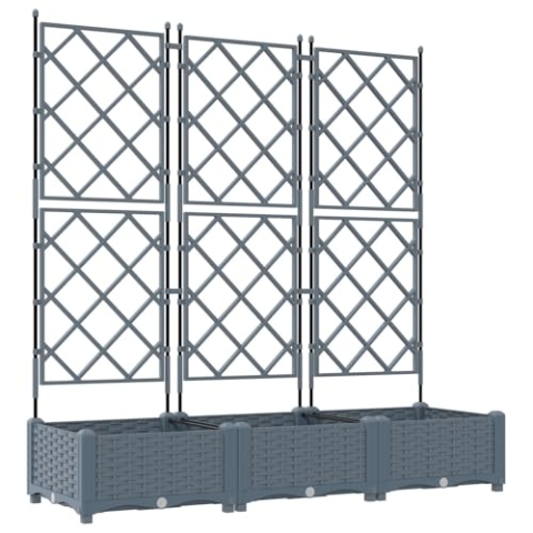 vidaXL Gartenpflanzen Hellgrau Kunststoff 120 x 40 x 125,5 cm
