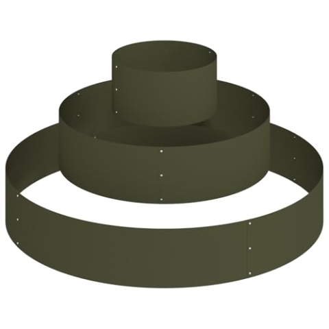 vidaXL Metallpflanzkübel Stahl/Olivgrün Pulverbeschichteter Stahl Ø 120 cm