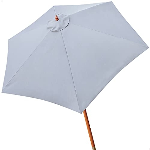 Großer Gartenschirm, Aktive Sonnenschirm, Großer Gartenschirm, Gartenschirm, Ø 300 cm, Sechseckschirm, grau, Holzmast, Aktive Garden