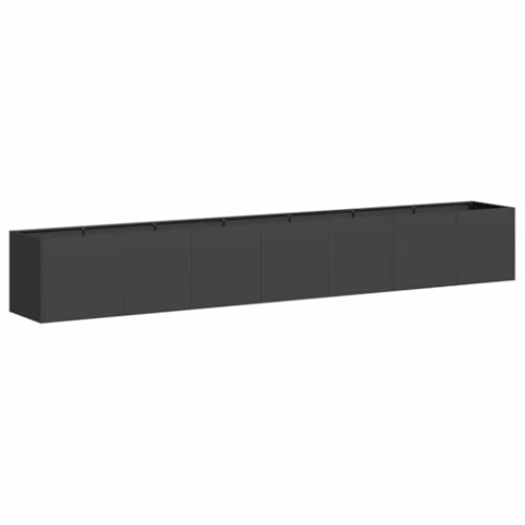 vidaXL Pflanzkübel Schwarz 280x40x40 cm Kaltgewalzter Stahl, Pflanzschale, Garten-Garten-Pflanzkübel, Outdoor-Pflanzgefäß, Hochbeet, Pflanzgefäß