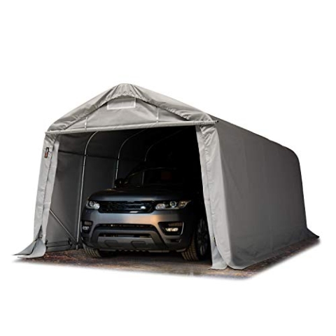 Garagenzelt Carport 3,3 x 6,0 m in grau Unterstand Lagerzelt PVC 800 N Plane und Stabiler Stahlrohrkonstruktion