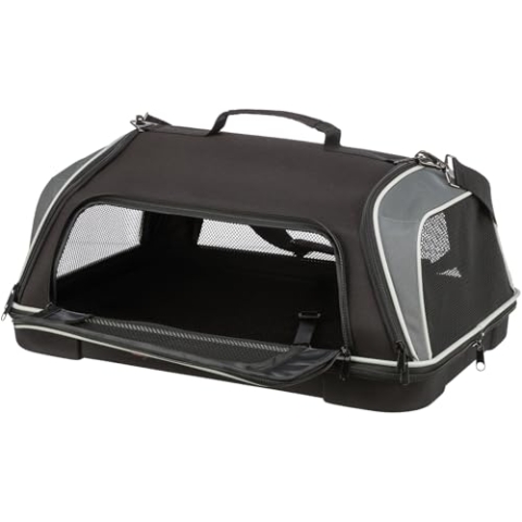 TRIXIE Transporttasche Boarding für Hunde in schwarz – praktische Tragetasche zum Transportieren deines Vierbeiners bei Flugreisen – komfortabel für Hund und Träger – 28907