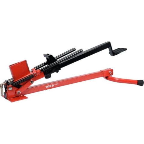 Yato Profi Manueller Holzspalter für Fußbetrieb, 1,2 Tonnen, liegende Ausführung, bis 430mm, mechanischer Holzspalter, Rot