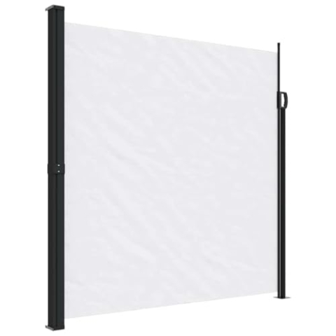 vidaXL Seitenmarkise, Sichtschutz Ausziehbar, Windschutz Sonnenschutz für Garten Balkon Terrasse, Seitenrollo Seitenwandmarkise, Weiß 200x600cm