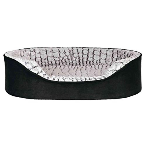 TRIXIE orthopädisches Hundebett Vital Lino 60 × 45 cm in schwarz/grau - hochwertiges Hundekissen mit Memory Schaum - Hundekorb für mittelgroße Hunde - gelenkschonend und entlastend - 37251