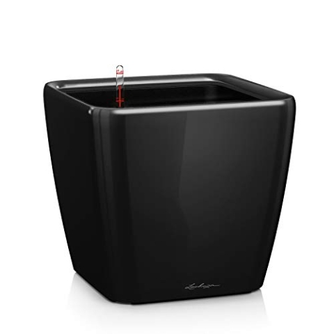 LECHUZA QUADRO Premium LS 28 schwarz hochglanz 16149
