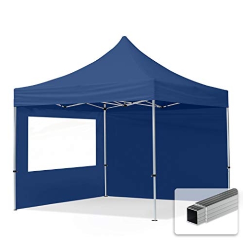 TOOLPORT Faltpavillon Faltzelt Pavillon 3x3m - 2 Seitenteile Aluminium 32mm Partyzelt 700N blau