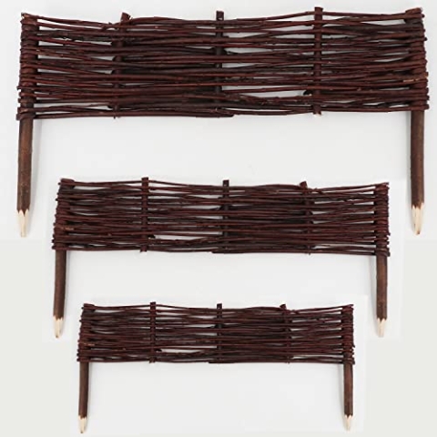 10 Beeteinfassungen aus Weide 20x100cm I Beetbegrenzung/Weidenzaun zur Beetumrandung Rasenkante Beetzaun Weiden Steckzaun I Zur Eingrenzung von Beet- & Rasenflächen oder Gehwegen
