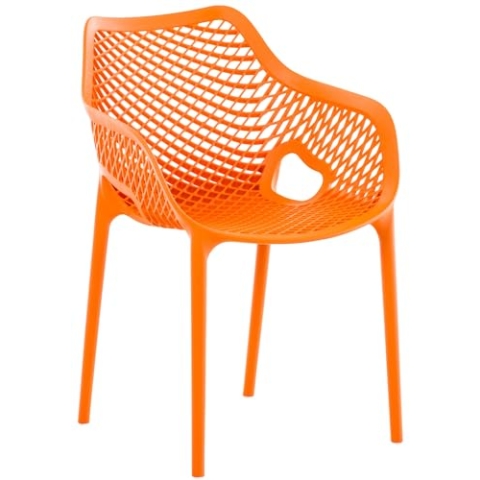 CLP Stuhl Air XL I Stapelbarer Terrassenstuhl I Komfort Und Design I Ideal Für Garten und Balkon I UV Beständig Und Wetterfest, Farbe:orange