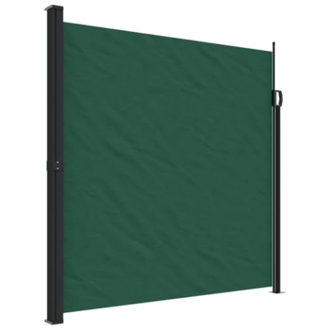 vidaXL Seitenmarkise, Sichtschutz Ausziehbar, Windschutz Sonnenschutz für Garten Balkon Terrasse, Seitenrollo Seitenwandmarkise, Dunkelgrün 200x600cm
