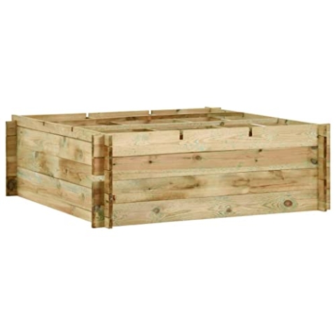 vidaXL Kiefer Imprägniert Hochbeet 120cm Pflanzkübel Blumenkasten Kräuterbeet