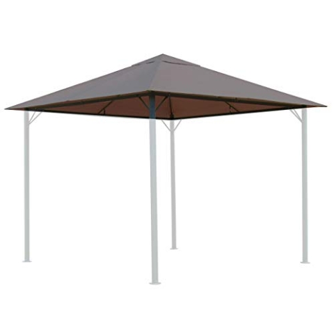 QUICK STAR Ersatzdach für Garten Pavillon 3x3m Taupe/Beigegrau RAL 7006 Antik Pavillondach Ersatzbezug