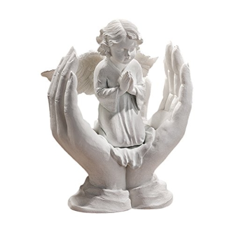 Design Toscano Gebete eines Engels - Figur aus kunstharzgebundenem Marmor, Maße: 7,5 x 4 x 12,5 cm