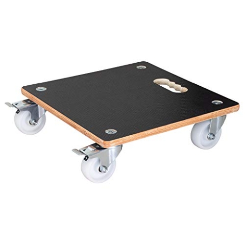 Wagner Pflanzenroller Maxigrip 38 x 38 x 11 cm I Kübelroller f. Außenbereich + Innenbereich I Transportroller aus FSC®-Schichtholz I 2 Total-Feststeller I Tragkraft 300 kg I Made in DE - 20133801