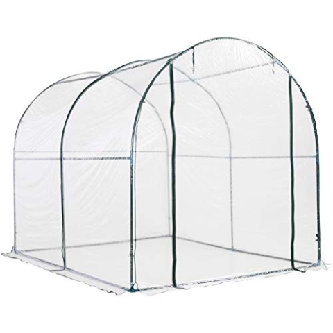 Outsunny Gewächshaus Foliengewächshaus Treibhaus Frühbeet Tomatenhaus Pflanzenhaus 250 x 200 x 200 cm