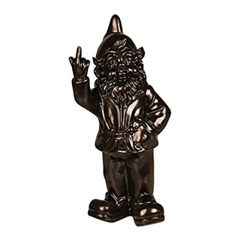 Stoobz PP 005zw 15 x 12 x 32 cm Cheeky Garden Gnome Figur für Haus und Garten – Schwarz