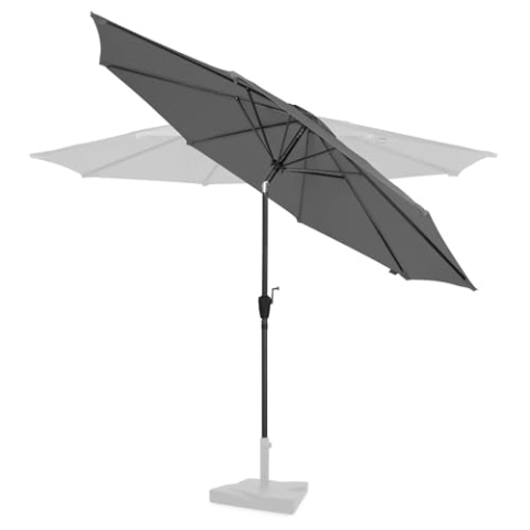 VONROC Premium Sonnenschirm rund Balkon - Neigbarer Sonnenschutz Terrasse & Garten - Sonnenschirm groß 300CM inklusive Schutzhülle - Recanati Grau