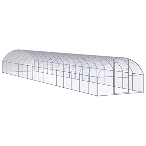 vidaXL Outdoor Hühnerstall 3x16x2m Verzinkter Stahl Hühnerhaus Geflügelstall