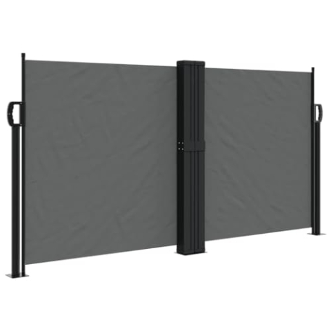 vidaXL Seitenmarkise, Sichtschutz Ausziehbar, Windschutz Sonnenschutz für Garten Balkon Terrasse, Seitenrollo Seitenwandmarkise, Anthrazit 120x600cm