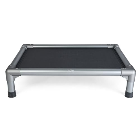 TrendPet HighBed hochwertiges erhöhtes Hundebett, Premium Hochbett, Hundeliege aus eloxiertem Aluminium (75x55cm)