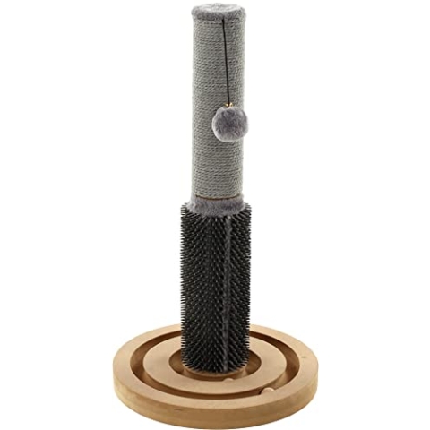 Flamingo Kratzbaum Ayla – Grau/Dunkelgrau/Natur | Kompakt, Stabil & Gemütlich für Katzen!