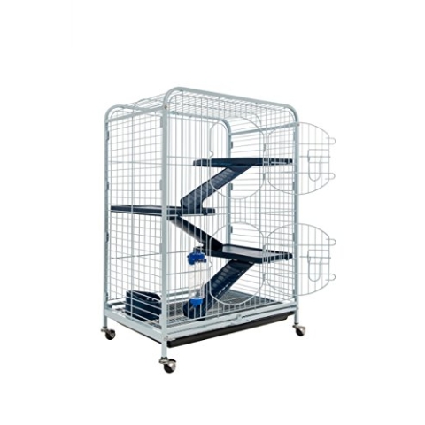 Tyrol| Hamsterkäfig Tower Groß mit Rädern, komplett ausgestattet 64x44x93cm| Meerschweinchen Käfig, Frettchen, Chinchilla Käfig Mobil| 3 Modulare Plattformen,3 Leitern, 1 Trinkflasche und 1 Futtertrog