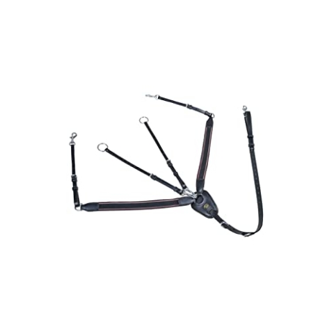 HKM SPORTS EQUIPMENT Martingal und breitem Gummi, schwarz, Vollblut Vorderzeug-6845 One Size