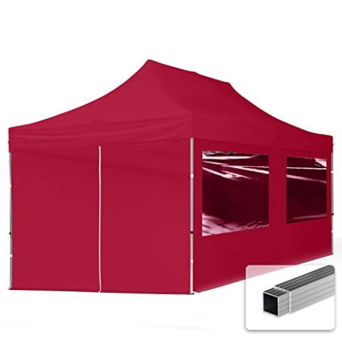 TOOLPORT Faltpavillon Faltzelt Pavillon 3x6m - 4 Seitenteile Aluminium 32mm Partyzelt 700N rot