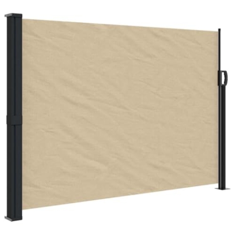 vidaXL Seitenmarkise, Sichtschutz Ausziehbar, Windschutz Sonnenschutz für Garten Balkon Terrasse, Seitenrollo Seitenwandmarkise, Beige 140x300cm
