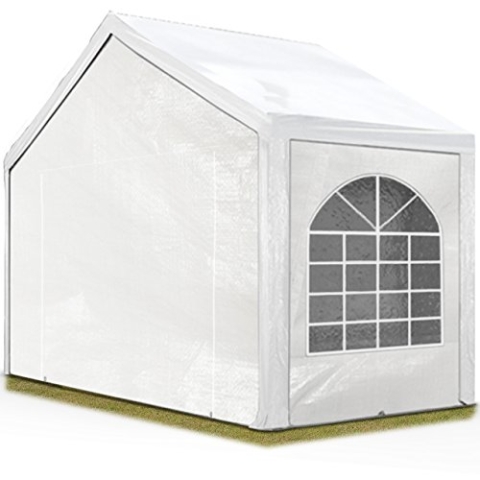 TOOLPORT Hochwertiges Partyzelt 4x2 m Pavillon Zelt PE Plane 450 N Gartenzelt Festzelt Wasserdicht weiß