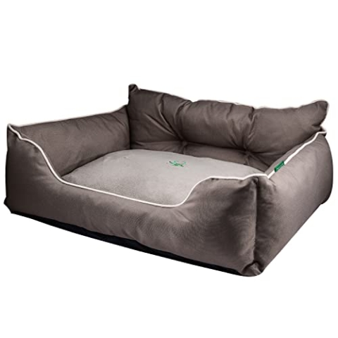 UNITED COLORS OF BENETTON. Pets - Hundebett, Ergonomisches Bett für Mittelgroße Hunde, Aus Polyester, Waschmasschinegeeignet, Braun, Größe L, 75x60x20 cm