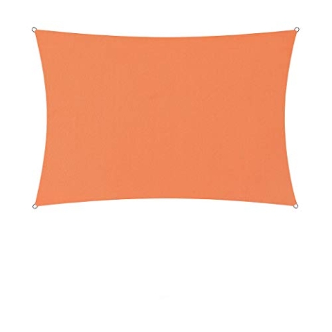 Lumaland Sonnensegel Rechteckig | 3 x 4 Meter | Wasserfester Sonnenschutz inkl. Befestigungsseile | Terrasse, Garten & Balkon Schattenspender aus Polyester (160 g/m²) mit UV Schutz 30+ [Orange]