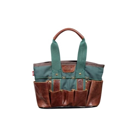 FELCO 482 Mini Gartentasche – Wasserabweisende Plane & Premium-Leder – Praktischer Transport für Schere, Werkzeuge & Zubehör