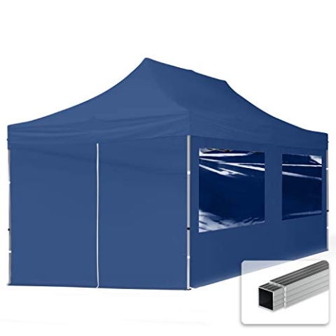 TOOLPORT Faltpavillon Faltzelt Pavillon 3x6m - 4 Seitenteile Aluminium 32mm Partyzelt 700N blau
