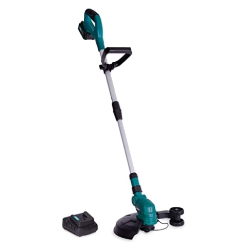 VONROC Rasentrimmer mit Akku 4Ah und Ladegerät - 250mm - Trimmer für Garten mit Kabel - Kantenschneider Rasen - Tap and Go System inkl. 2x4M Drahtspule