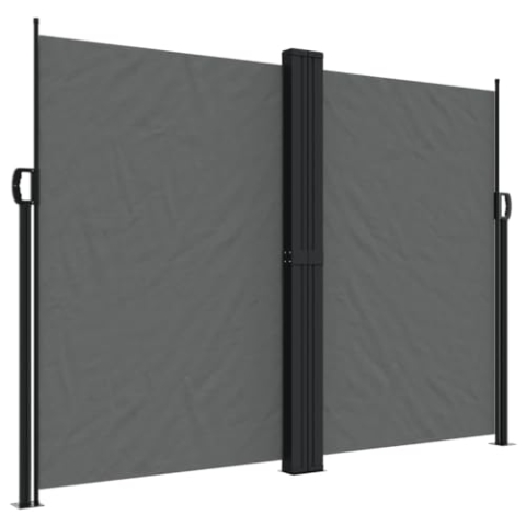 vidaXL Seitenmarkise, Wandmarkise mit PU-Beschichtung, Sichtschutz für Balkon Terrasse Garten, Windschutz Markise, Ausziehbar Anthrazit Polyester