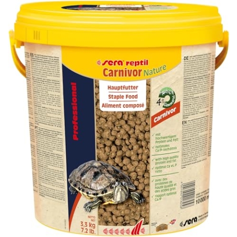 sera reptil Professional Carnivor Nature 10 l | Hauptfutter für Wasserschildkröten & Fleischfressende Reptilien | Reich an Proteinen & Omega-Fettsäuren | Unterstützt Knochen- & Panzerwachstum