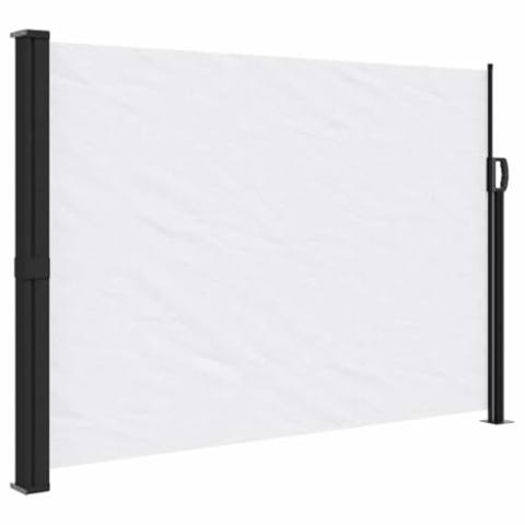 vidaXL Seitenmarkise, Sichtschutz Ausziehbar, Windschutz Sonnenschutz für Garten Balkon Terrasse, Seitenrollo Seitenwandmarkise, Weiß 140x500cm
